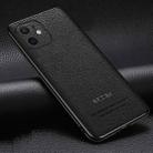 Pasted Leather Litchi Texture TPU Phone Case For iPhone 12(Black) - 1