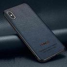 Pasted Leather Litchi Texture TPU Phone Case For iPhone XS / X(Royal Blue) - 1