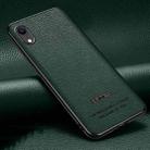 Pasted Leather Litchi Texture TPU Phone Case For iPhone XR(Dark Green) - 1