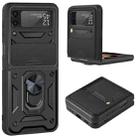 For Samsung Galaxy Z Flip4 Sliding Camera Cover Design TPU+PC Protective Phone Case(Black) - 1