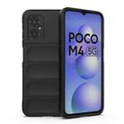 For Xiaomi Poco M4 5G Magic Shield TPU + Flannel Phone Case(Black) - 1