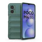 For Xiaomi Poco M4 5G Magic Shield TPU + Flannel Phone Case(Dark Green) - 1