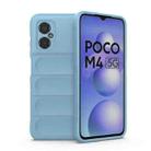 For Xiaomi Poco M4 5G Magic Shield TPU + Flannel Phone Case(Light Blue) - 1