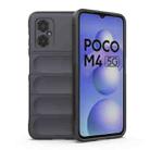 For Xiaomi Poco M4 5G Magic Shield TPU + Flannel Phone Case(Dark Blue) - 1