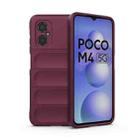 For Xiaomi Poco M4 5G Magic Shield TPU + Flannel Phone Case(Wine Red) - 1