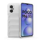 For Xiaomi Poco M4 5G Magic Shield TPU + Flannel Phone Case(White) - 1