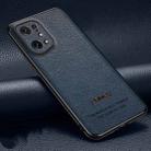 For OPPO Find X5 Pasted Leather Litchi Texture TPU Phone Case(Royal Blue) - 1