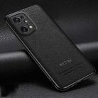 For OPPO Find X5 Pro Pasted Leather Litchi Texture TPU Phone Case(Black) - 1