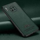 For Huawei Mate 30 Pasted Leather Litchi Texture TPU Phone Case(Dark Green) - 1