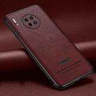 For Huawei Mate 30 Pasted Leather Litchi Texture TPU Phone Case(Wine Red) - 1