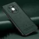For Huawei Mate 40 Pasted Leather Litchi Texture TPU Phone Case(Dark Green) - 1