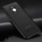 For Huawei Mate 40 Pro Pasted Leather Litchi Texture TPU Phone Case(Black) - 1