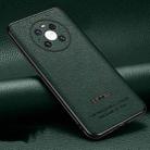 For Huawei Mate 40 Pro Pasted Leather Litchi Texture TPU Phone Case(Dark Green) - 1