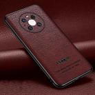 For Huawei Mate 40 Pro Pasted Leather Litchi Texture TPU Phone Case(Wine Red) - 1