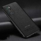 For Huawei P40 Pasted Leather Litchi Texture TPU Phone Case(Black) - 1