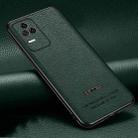 For Xiaomi Redmi K40S Pasted Leather Litchi Texture TPU Phone Case(Dark Green) - 1