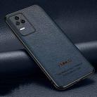 For Xiaomi Redmi K40S Pasted Leather Litchi Texture TPU Phone Case(Royal Blue) - 1