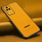 For Xiaomi Redmi K40S Pasted Leather Litchi Texture TPU Phone Case(Khaki Yellow) - 1