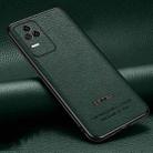 For Xiaomi Redmi K50 / K50 Pro Pasted Leather Litchi Texture TPU Phone Case(Dark Green) - 1