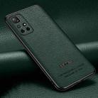 For Xiaomi Redmi Note 11 4G Foreign Pasted Leather Litchi Texture TPU Phone Case(Dark Green) - 1