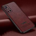 For Xiaomi Redmi Note 11 Pro 5G / 4G Pasted Leather Litchi Texture TPU Phone Case(Wine Red) - 1