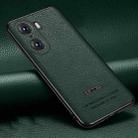 For Honor 60 Pasted Leather Litchi Texture TPU Phone Case(Dark Green) - 1