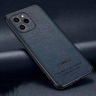 For Honor 60 SE Pasted Leather Litchi Texture TPU Phone Case(Royal Blue) - 1