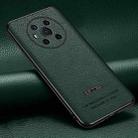 For Honor Magic3 Pasted Leather Litchi Texture TPU Phone Case(Dark Green) - 1