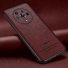 For Honor Magic4 Pasted Leather Litchi Texture TPU Phone Case(Wine Red) - 1