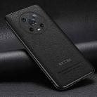 For Honor Magic4 Pro Pasted Leather Litchi Texture TPU Phone Case(Black) - 1