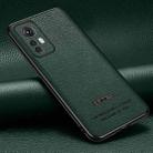 For Xiaomi 12 Pasted Leather Litchi Texture TPU Phone Case(Dark Green) - 1