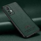 For Xiaomi 12 Pro Pasted Leather Litchi Texture TPU Phone Case(Dark Green) - 1