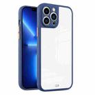 For iPhone 12 Pro Max Electroplated Button Two-color TPU Phone Case(Blue) - 1