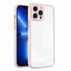 For iPhone 11 Pro Max Electroplated Button Two-color TPU Phone Case (Pink) - 1