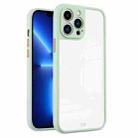 For iPhone 11 Pro Max Electroplated Button Two-color TPU Phone Case (Green) - 1