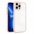 For iPhone 11 Electroplated Button Two-color TPU Phone Case (Pink) - 1