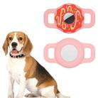 Donut Pet Collar Anti-scratch Shockproof Silicone Cover For AirTag(Pink) - 1