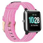 For ID205 19mm Nylon Braided Watch Band(Pink) - 1