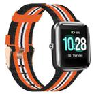 For ID205 19mm Nylon Braided Watch Band(Black+Orange) - 1