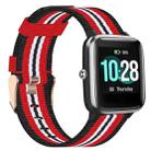 For ID205 19mm Nylon Braided Watch Band(Black+Red) - 1