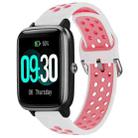For ID205 / Willful SW021 19mm Silicone Two-color Sports Watch Band(White+Pink) - 1