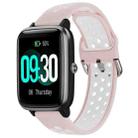 For ID205 / Willful SW021 19mm Silicone Two-color Sports Watch Band(Pink+White) - 1