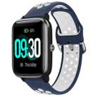 For ID205 / Willful SW021 19mm Silicone Two-color Sports Watch Band(Dark Blue+White) - 1