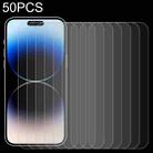 For iPhone 14 Pro Max 50pcs 0.26mm 9H 2.5D Tempered Glass Film - 1