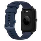 For ID205 / Willful SW021 19mm Silicone Plaid Watch Band(Navy Blue) - 1