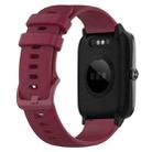 For ID205 / Willful SW021 19mm Silicone Plaid Watch Band(Wine Red) - 1