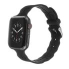 Snowflake Silicone Watch Band For Apple Watch Ultra 49mm / Series 8&7 45mm / SE 2&6&SE&5&4 44mm / 3&2&1 42mm(Black) - 1