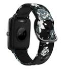 For ID205 / Willful SW021 19mm Silicone Printing Watch Band(Black Grey Flower) - 1