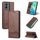 For vivo S15 Pro AZNS Magnetic Calf Texture Leather Phone Case(Dark Brown) - 1