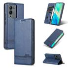 For vivo S15 Pro AZNS Magnetic Calf Texture Leather Phone Case(Dark Blu) - 1